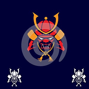 Samurai head symbol vector illustration