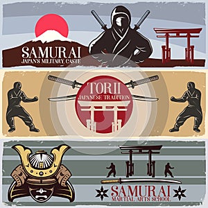 Samurai Horizontal Banners Set