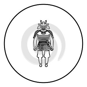 Samurai Japan warrior icon in circle outline vector illustration