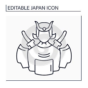Samurai line icon photo