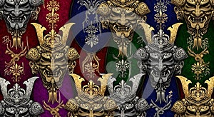 Samurai Mask Pattern Design