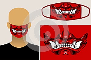 Samurai masker character design for protection from virus.