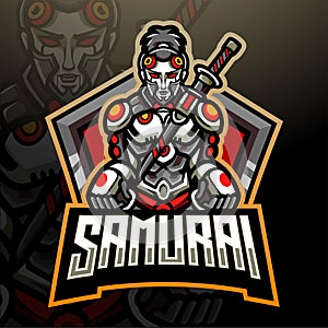 Samurai mecha esport logo mascot design