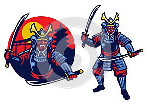 Samurai ronin mascot