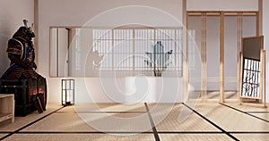 Samurai room Empty - Clean modern room japanese style.3D rendering