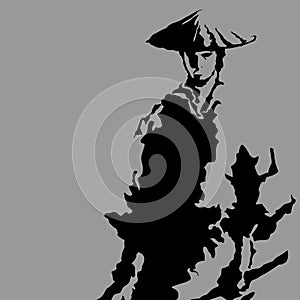 Samurai silhouette