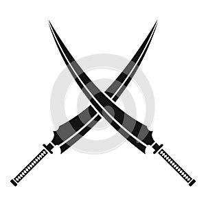 Samurai swords icon, simple style