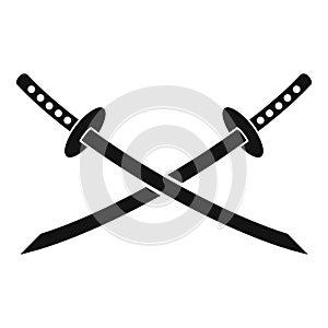 Samurai swords icon, simple style photo