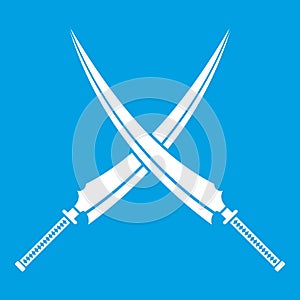 Samurai swords icon white