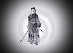 Samurai with two swords