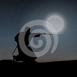 A Samurai Under The Moonlight