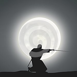 A Samurai Under The Moonlight