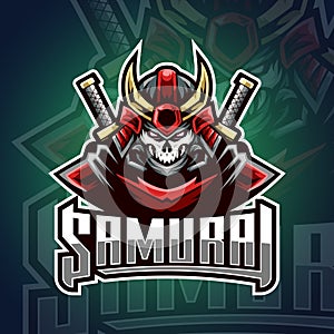 Samurai Warrior Logo Mascot Vector Illustration