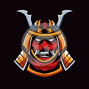 Samurai warrior mascot logo design vector