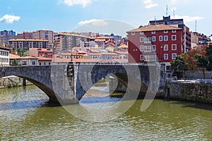 San Anton bridge is an arch bridge in Bilbao, Spain photo