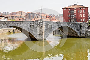 San Anton bridge and Nervion river in Bilbao