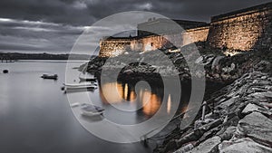 San Anton Castle under thunderhead sky