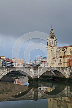 San Anton church and the Ribera market, Bilbao, Spain