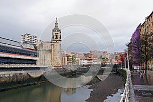 San Anton church and the Ribera market, Bilbao, Spain