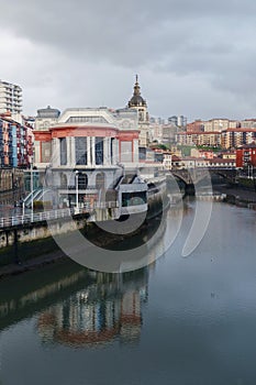 San Anton church and the Ribera market, Bilbao, Spain