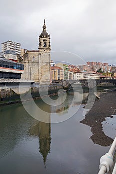 San Anton church and the Ribera market, Bilbao, Spain