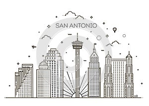 San Antonio city skyline vector background