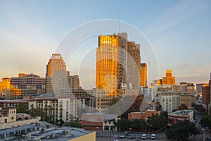 San Antonio city at sunrise, Texas, USA