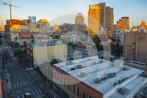 San Antonio city at sunrise, Texas, USA