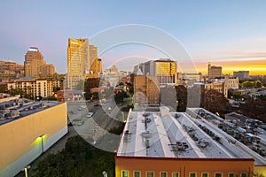 San Antonio city at sunrise, Texas, USA