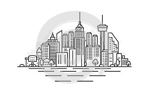 San Antonio city, Texas architecture line skyline illustration. Linear vector cityscape with famous landmarks, city