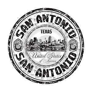 San Antonio grunge rubber stamp