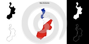 San Antonio outline map