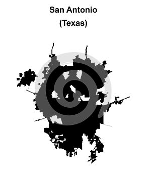 San Antonio outline map