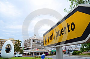 San Antonio port. Ibiza. Spain. 28.05.2018 - monument 