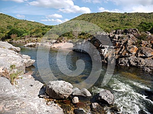 San Antonio river and mountains in Cuesta Blanca photo