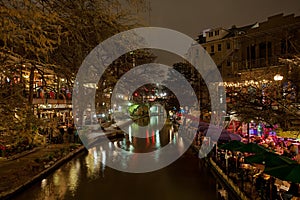 San Antonio River Walk at night