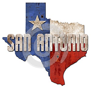 San Antonio Sign Grunge Texas Flag Lone Star Metal