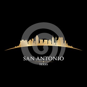 San Antonio Texas city skyline silhouette black background