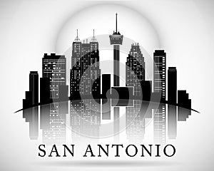 San Antonio Texas city skyline silhouette