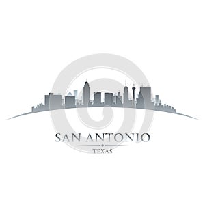 San Antonio Texas city skyline silhouette white background