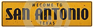 San Antonio Texas Street Sign Grunge Rustic Vintage Rerto