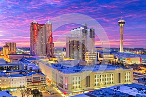 San Antonio, Texas, USA Skyline at dusk