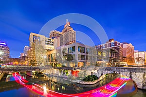 San Antonio, Texas, USA skyline on the river walk