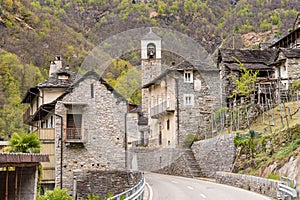 The San Bartolomeo ancient village on Verzasca valley, Switzerland photo