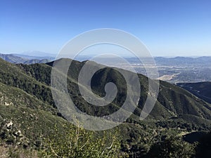 San Bernadino Mountains overlooking Inland Empire Southern California photo