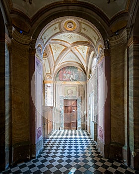 San Carlo alle Quattro Fontane church Saint Charles near the Four Fountains, Borromini`s work, Rome. photo