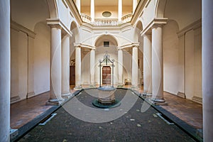 San Carlo alle Quattro Fontane church Saint Charles near the Four Fountains, Borromini`s work, Rome. photo