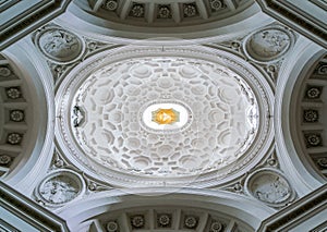 San Carlo alle Quattro Fontane church Saint Charles near the Four Fountains, Borromini`s work, Rome. photo