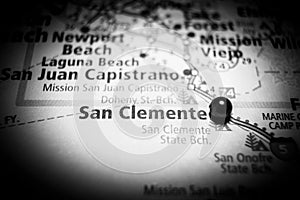 San Clemente California Travel Destination Map