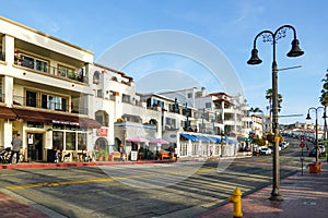 San Clemente city street in front of the pier before sunset time